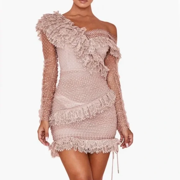 House of CB - Sorell Tulle Asymmetric Minidress - Picture 5 of 9